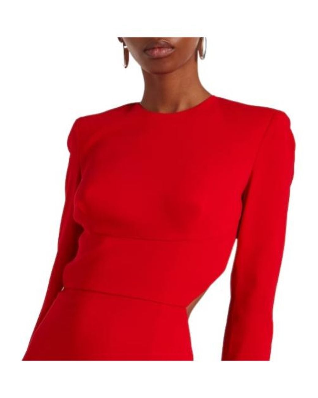 Stella McCartney Red Solid Crêpe Gown