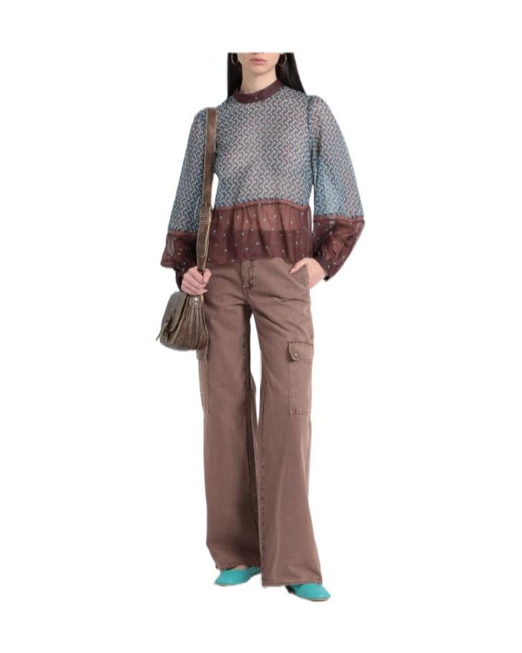 MAX&Co. Brown Solidcolor Long Trousers