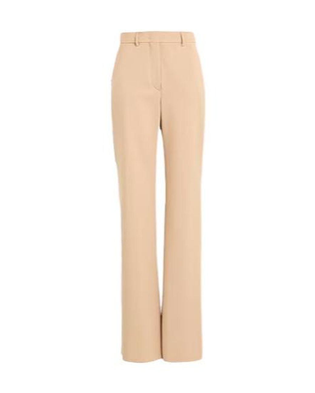 Sportmax Natural High-Waist Wide-Leg Trousers