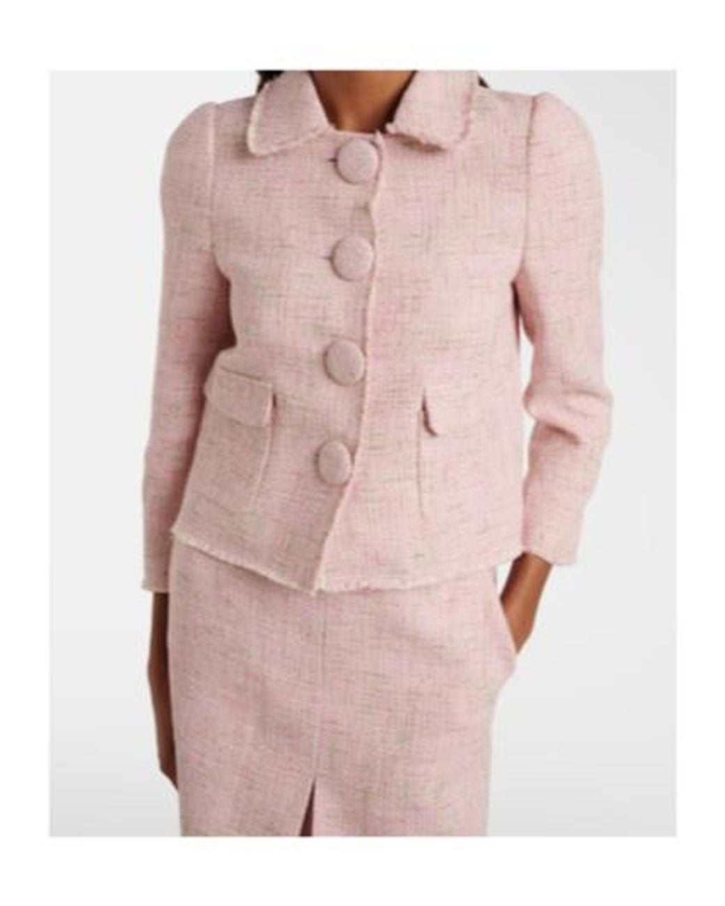 ShuShu/Tong Pink Cotton-Blend Tweed Jacket