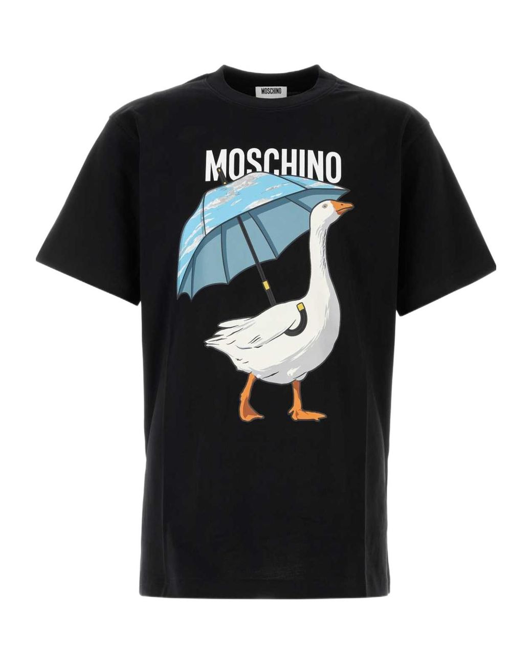 Moschino Black Goose-Print T-Shirt for men