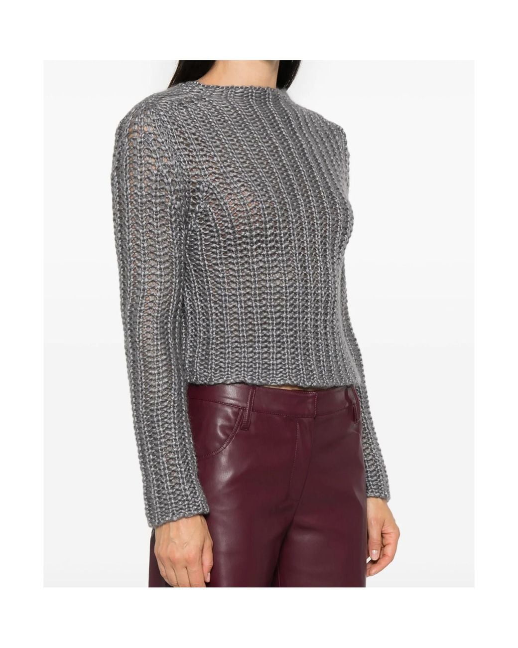 Forte_forte Gray Silk Cashmere Mohair Sweater