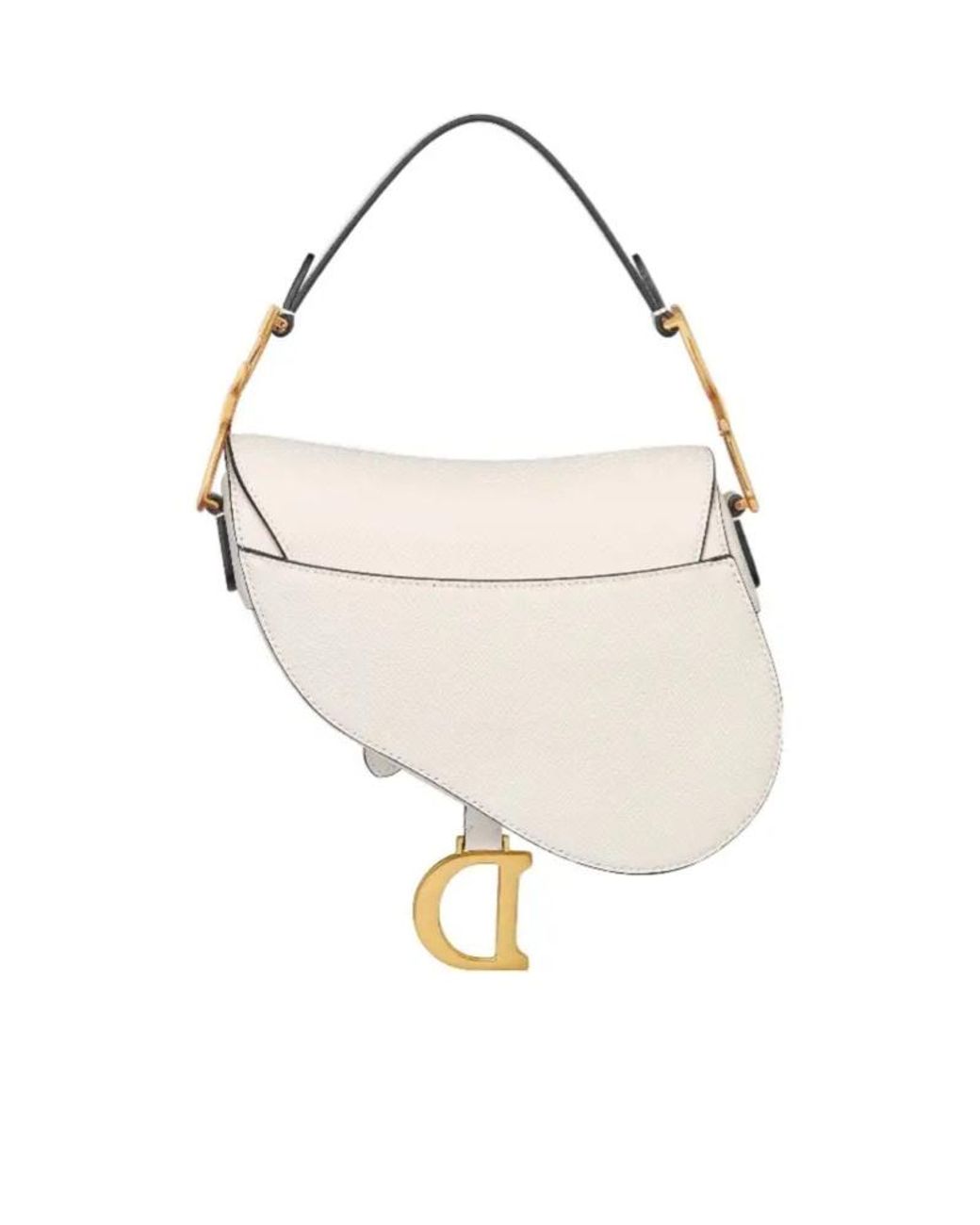Dior White Mini Saddlebag With Strap