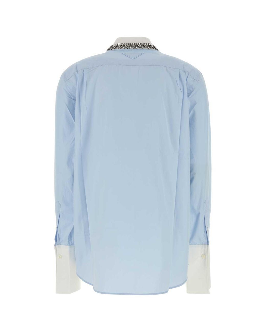 Prada White Embellished Collar Shirt