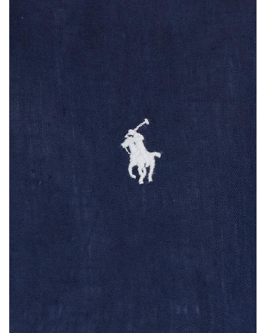 Polo Ralph Lauren Blue Logo Embroidered Curved Hem Polo Shirt