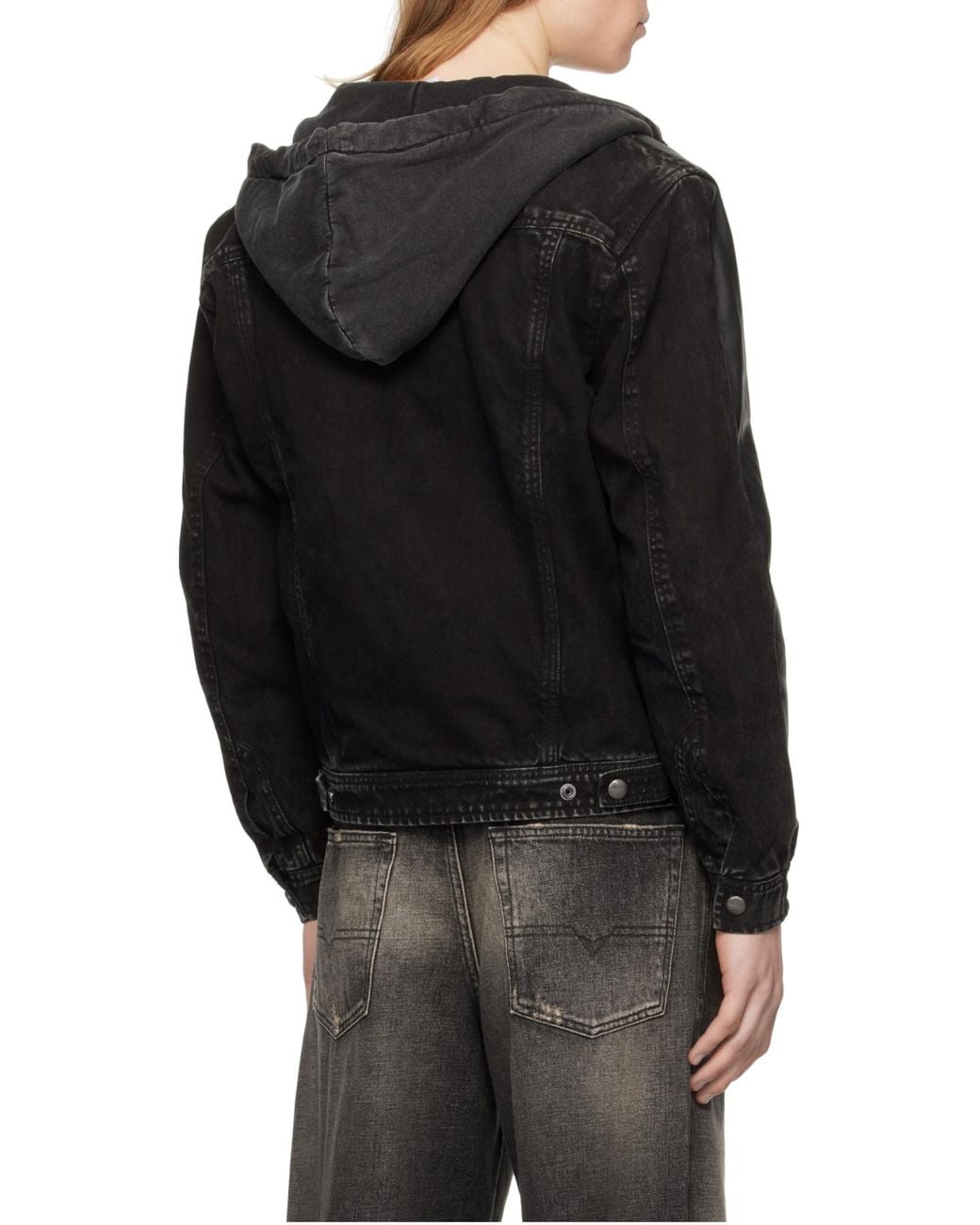 DIESEL Black L-Ochs Zip-Up Long-Sleeved Jacket for men