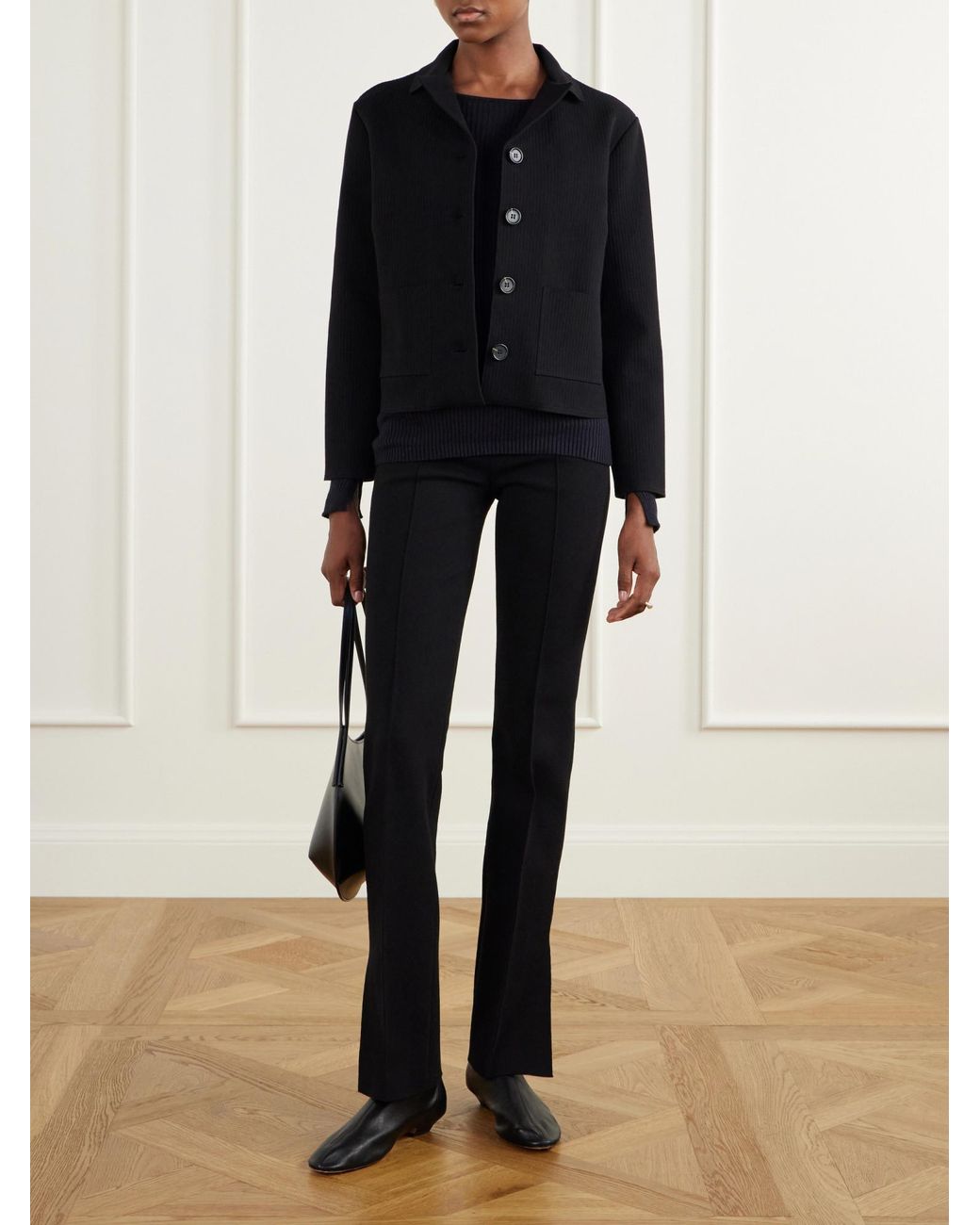 High Sport Black Straight-Leg Pants