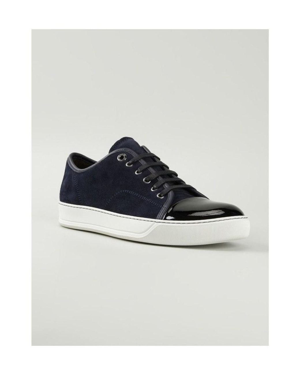 Lanvin Blue Dbb1 Patent-Toe Sneakers for men