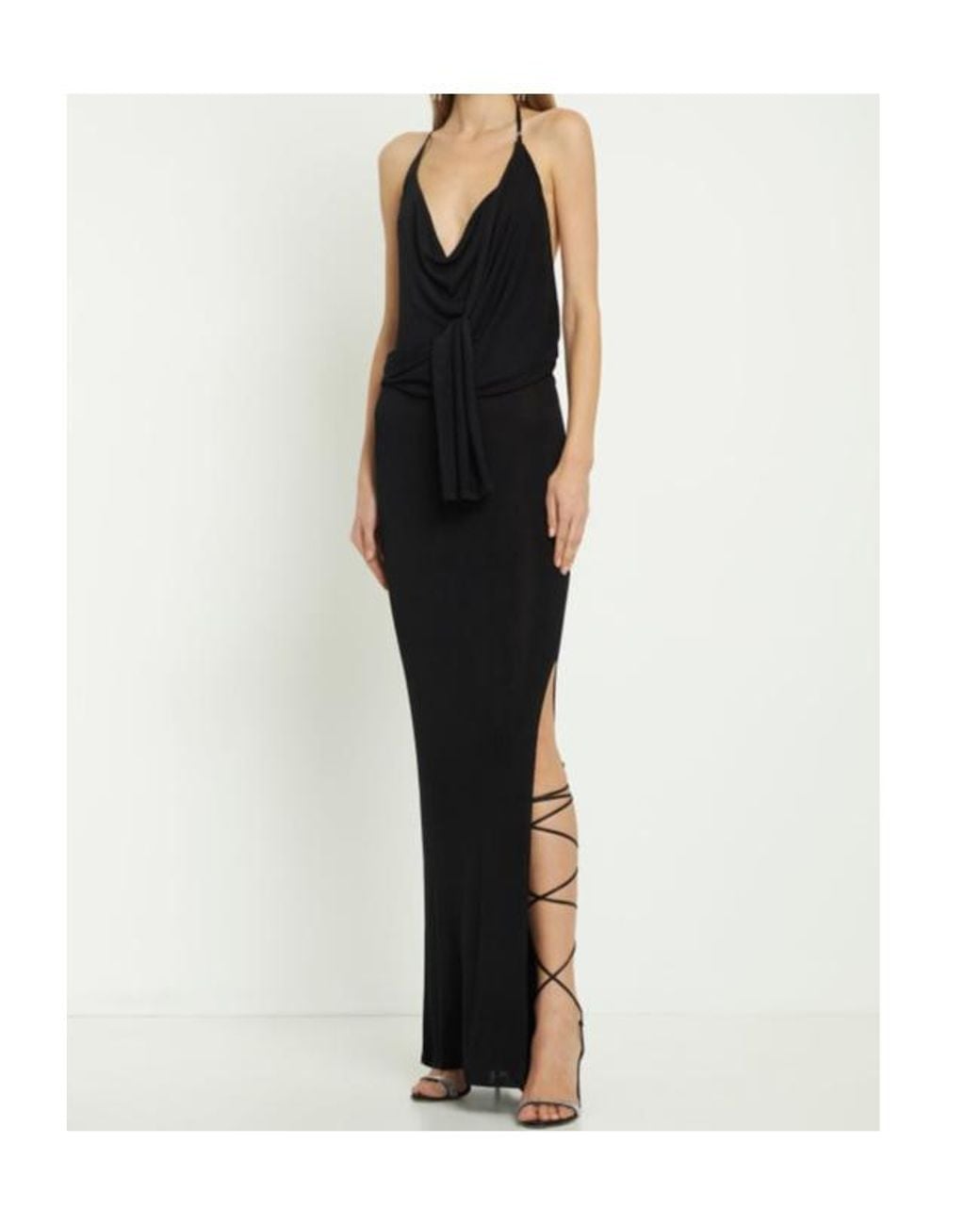 AYA MUSE Black Halter Neck Dress