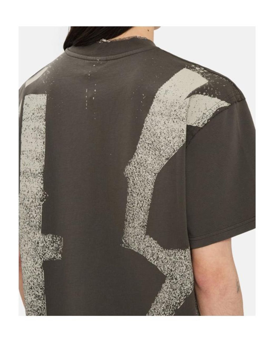 44 Label Group Gray Oversized Logo Print T-Shirt for men
