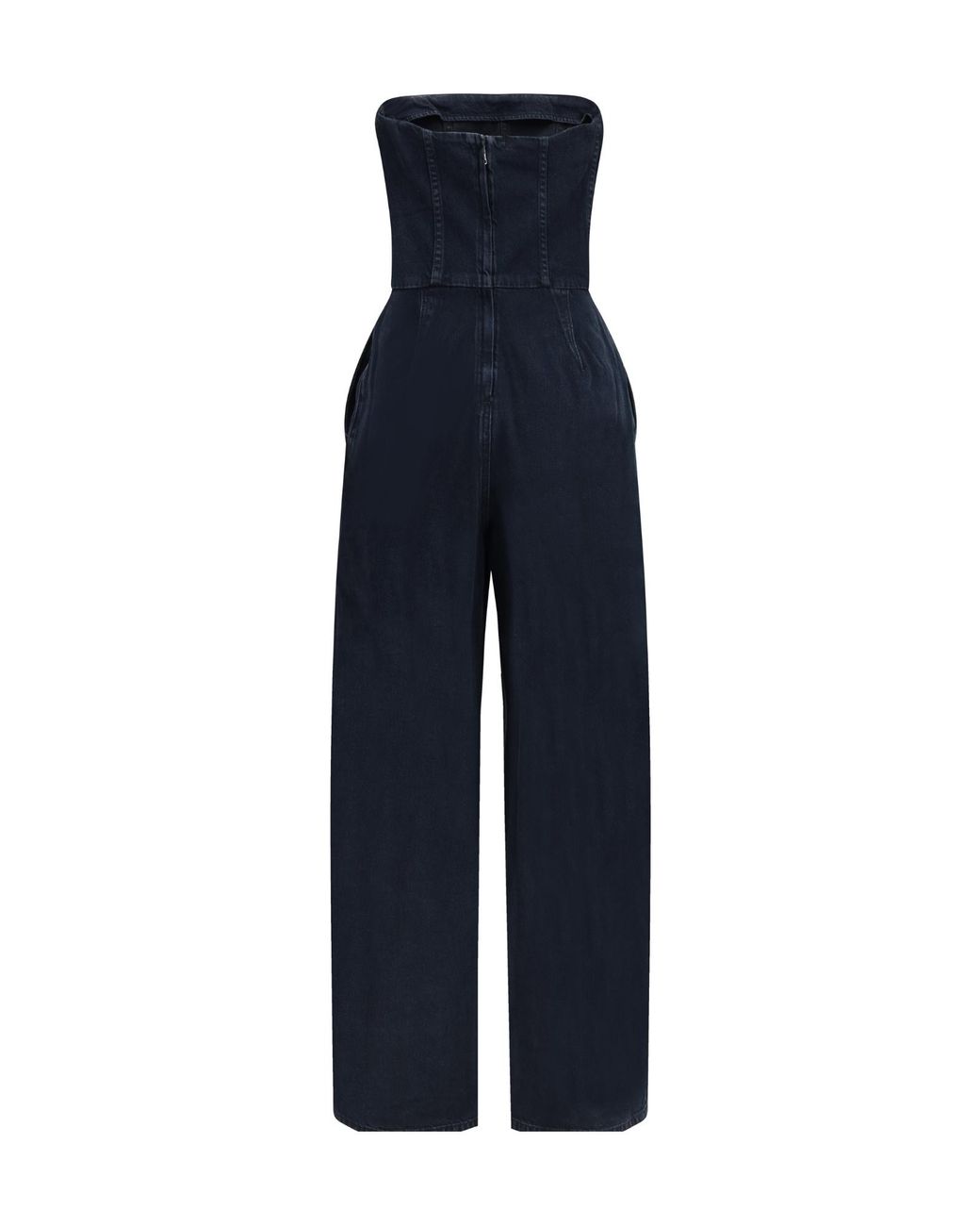 Agolde Blue Strapless Jumpsuit