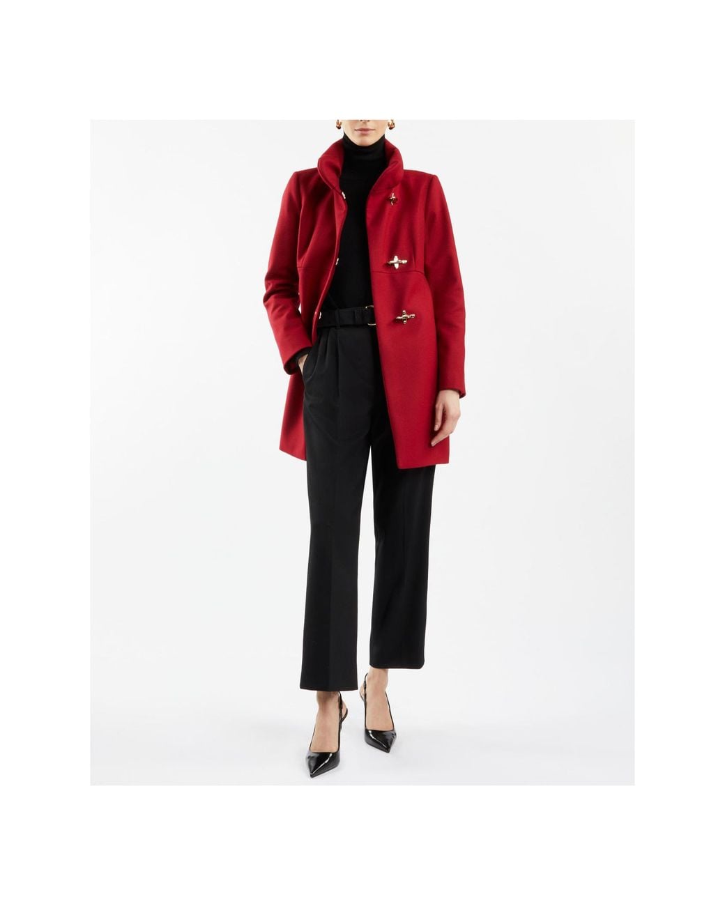Fay Red Virginia Hook-Closure Coat
