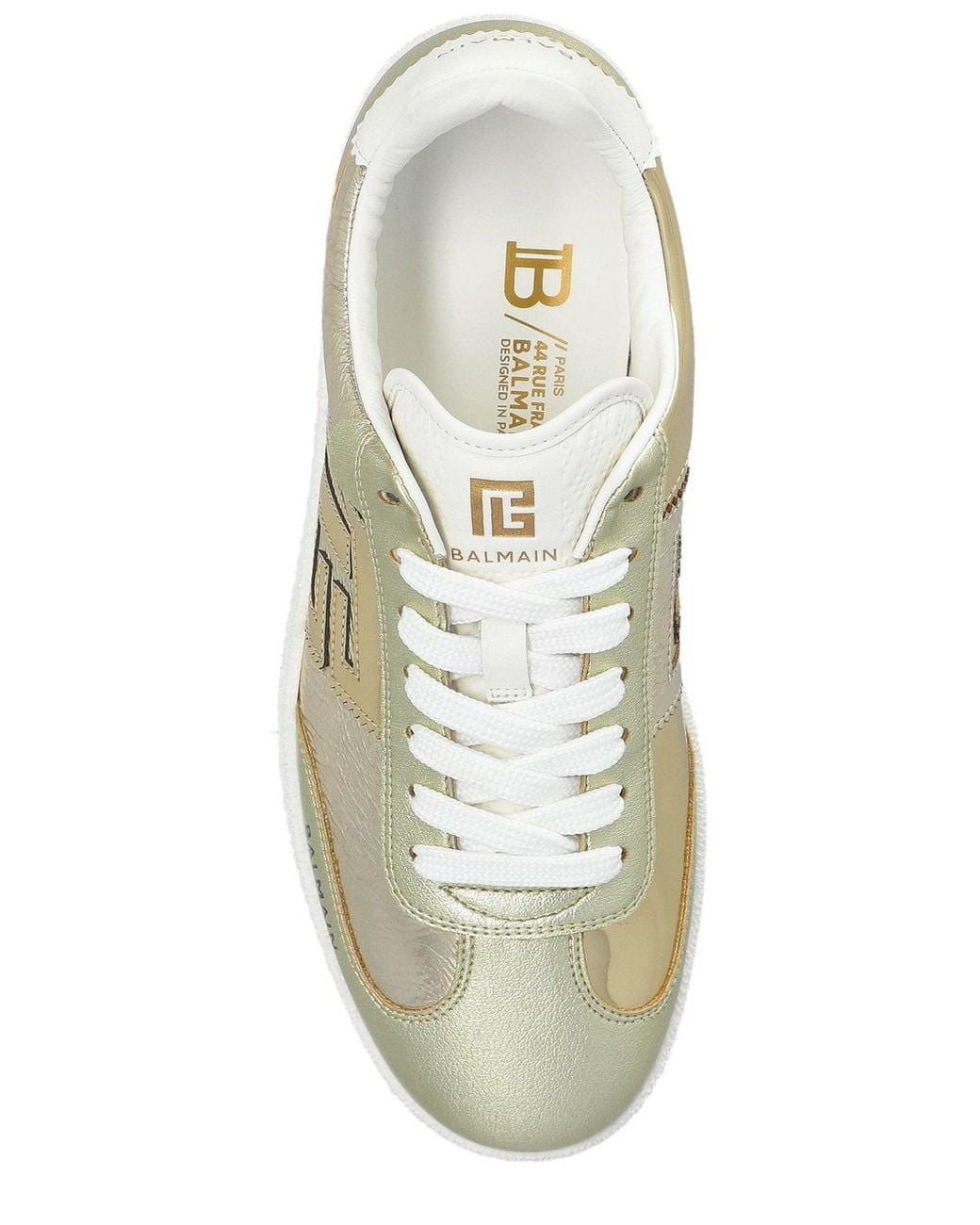 Balmain Swan Metallic Low-Top Sneakers