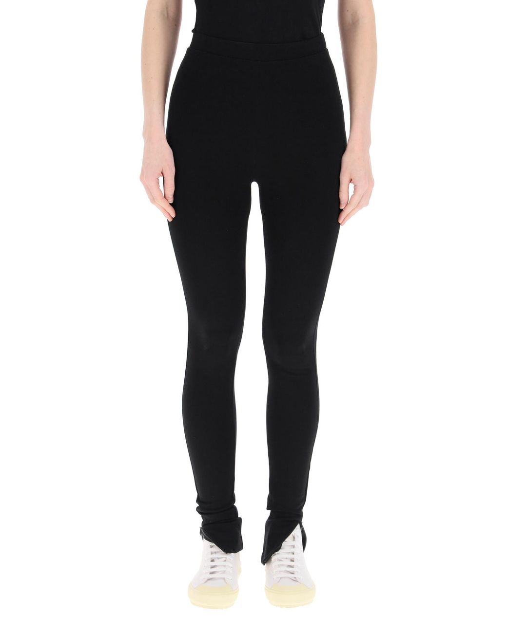 Totême Black Totême Zip Detailed Slim-Cut Leggings