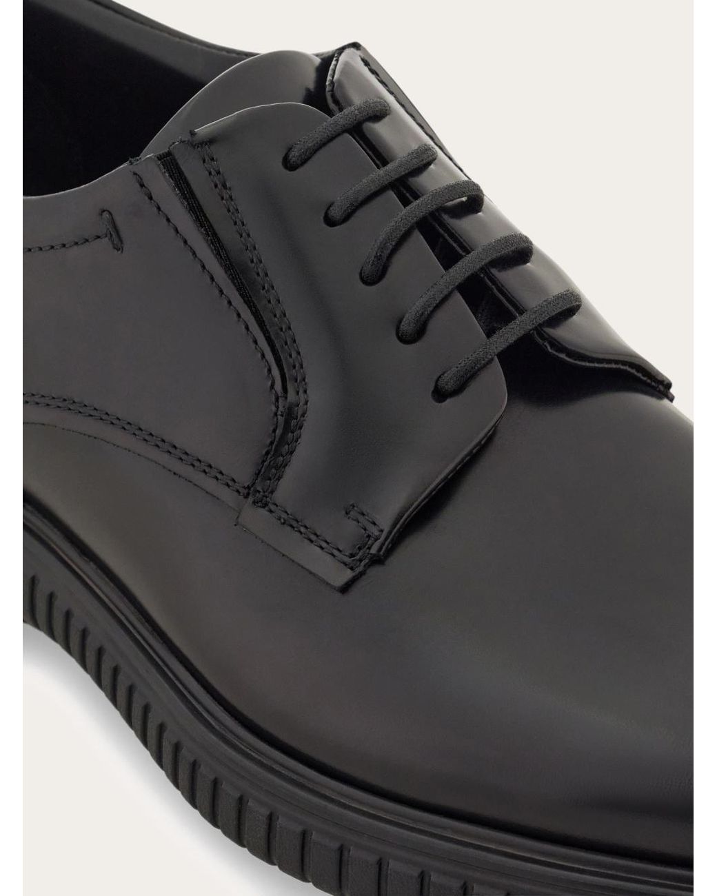 Ferragamo Black Casual Derby Shoe for men