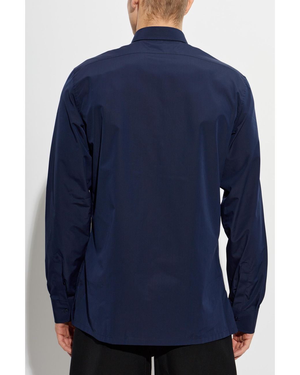 Givenchy Blue Embroidered Logo Shirt for men
