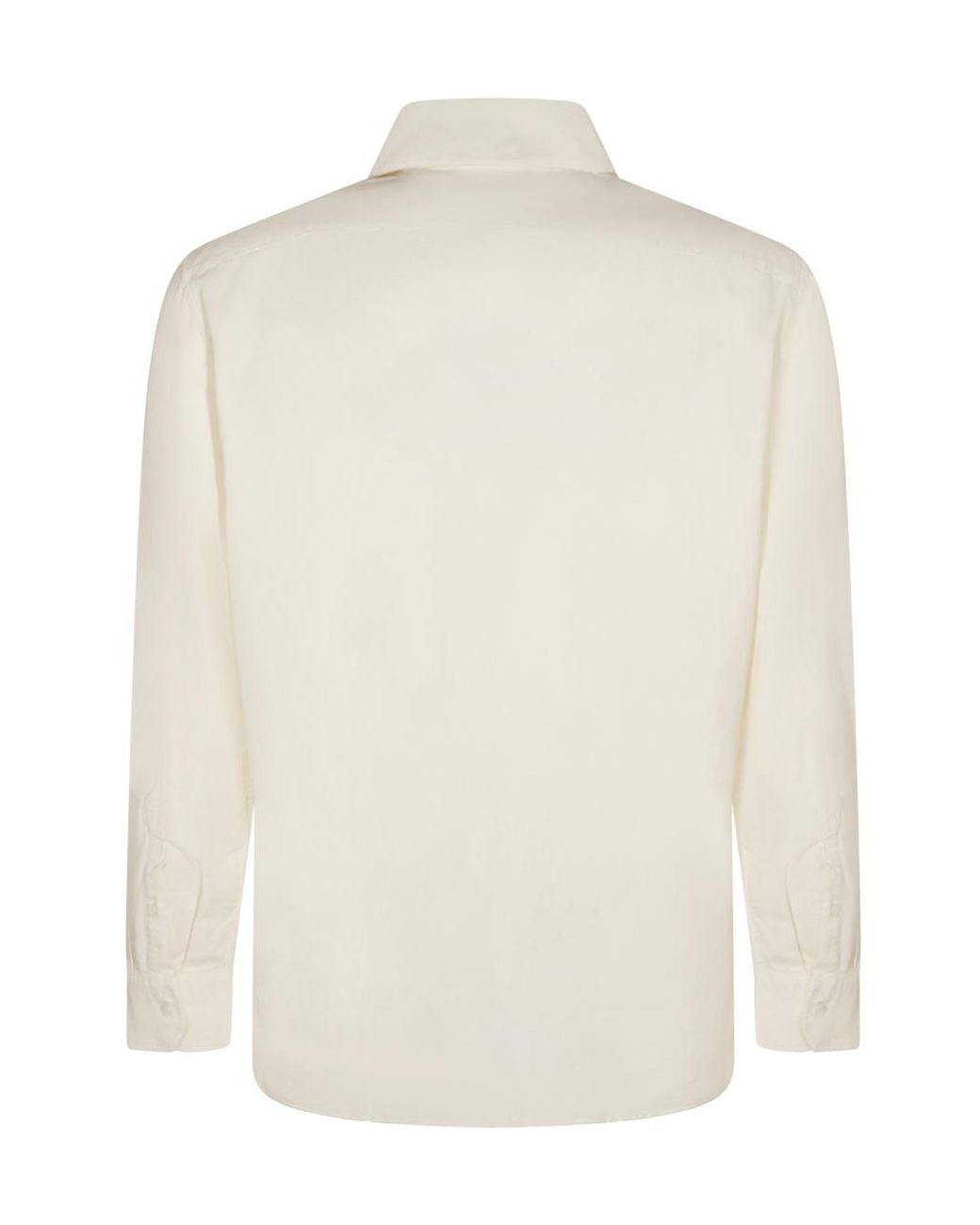 Brunello Cucinelli White Long Sleeved Button-Up Shirt for men