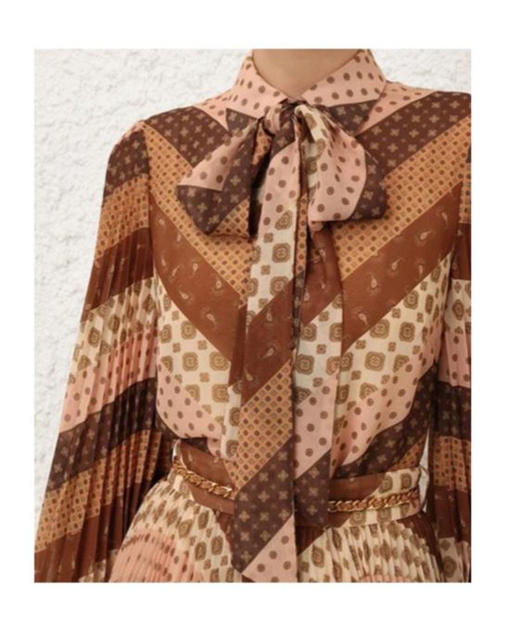 Zimmermann Brown Sunray Collard Shirt