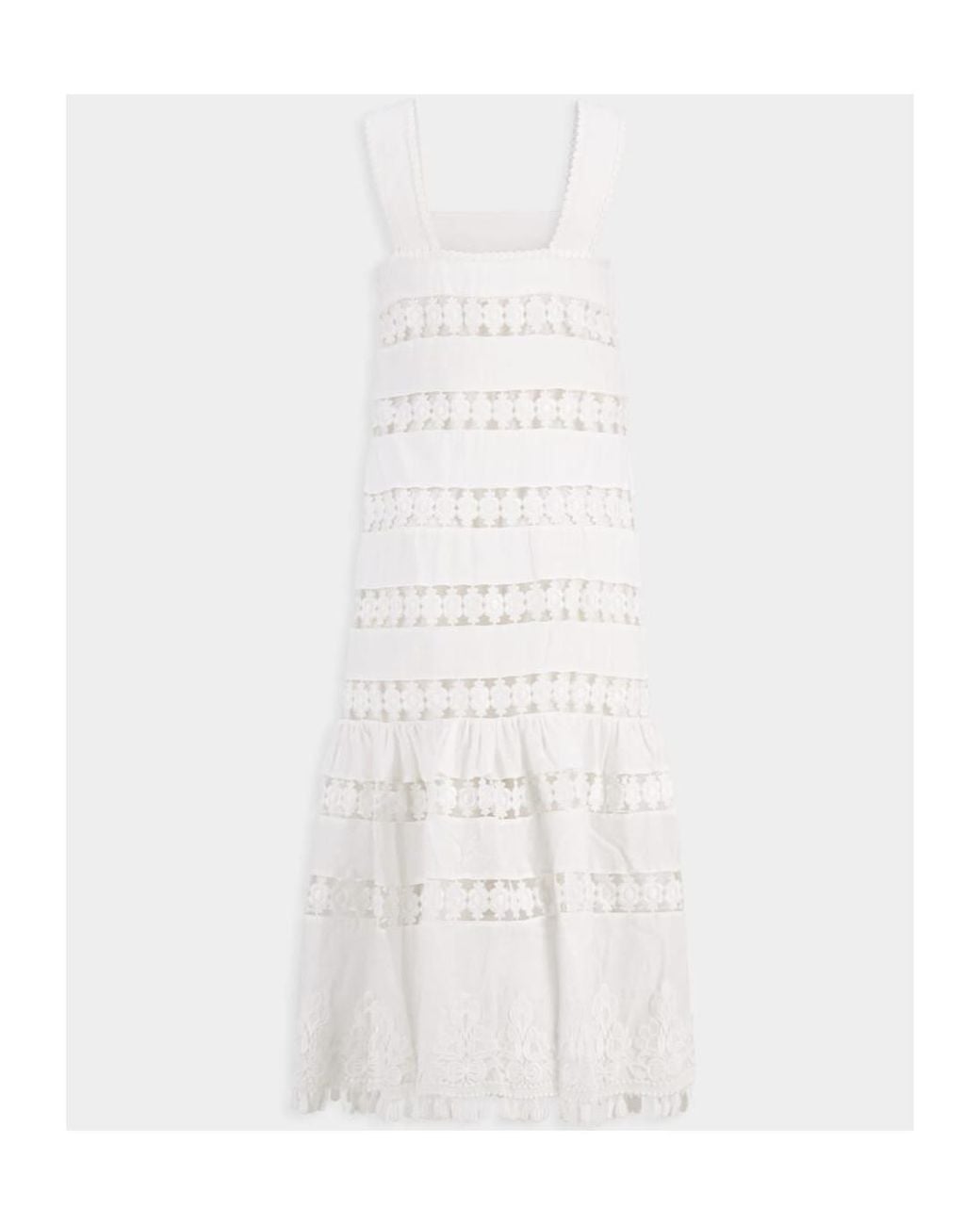 Zimmermann White Trimmed Midi Dress