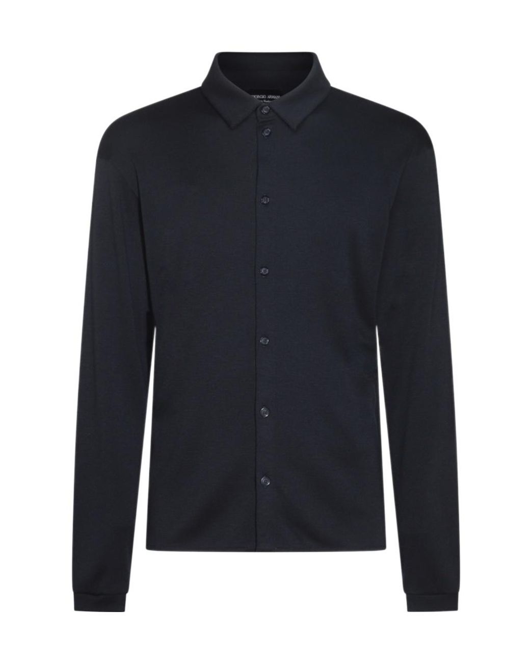 Giorgio Armani Blue Buttoned Straight Hem Shirt for men