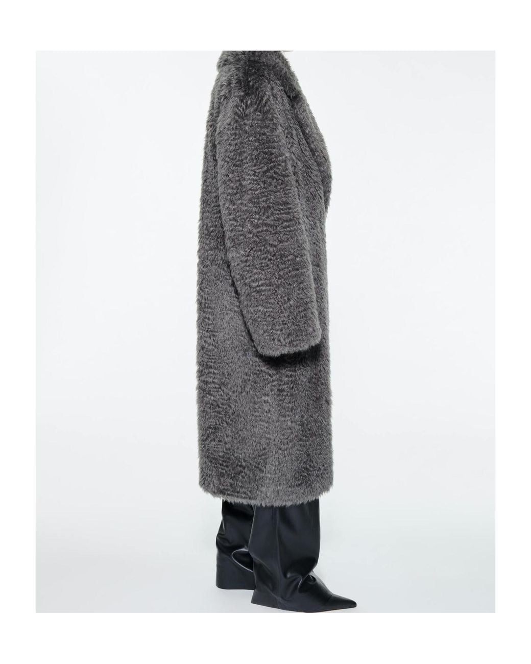 Stand Studio Black Nicole Straight Hem Coat