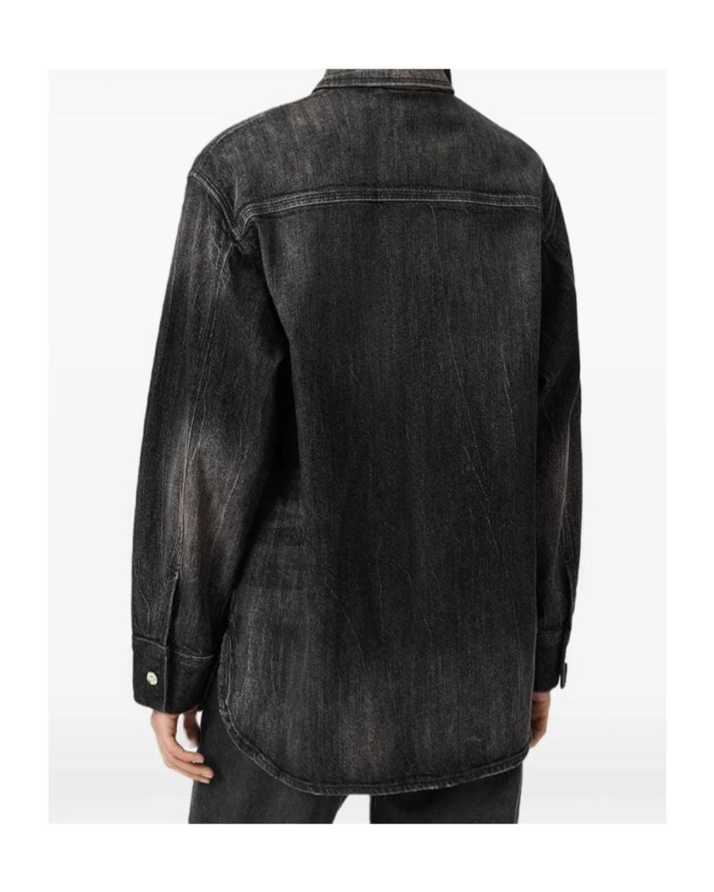 AllSaints Black Bryn Buttoned Pocket Shirt