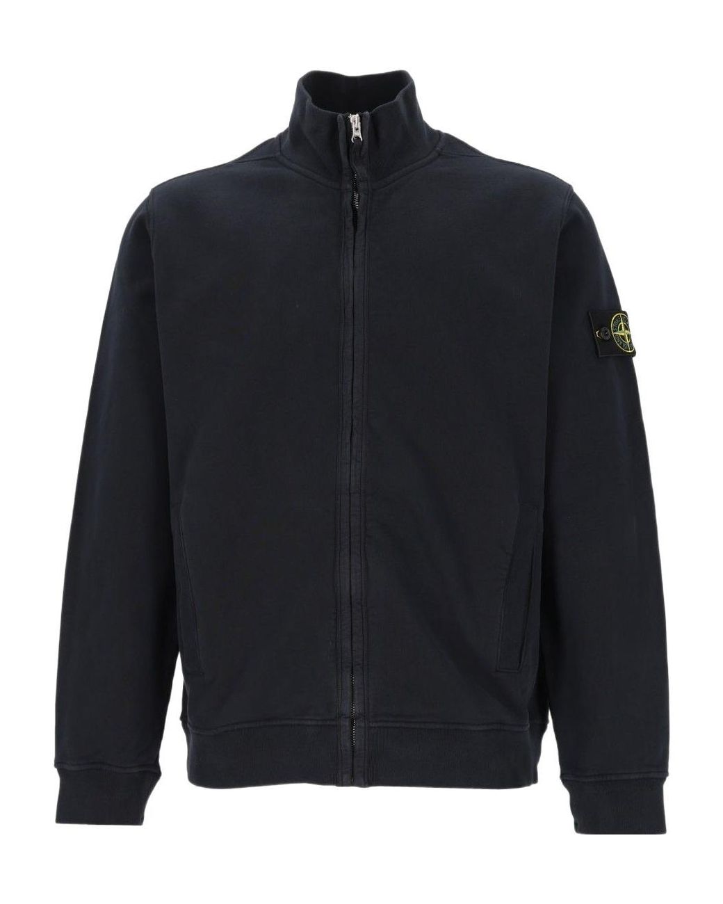 Stone Island Blue Brushed Fleece Track Jacket for men