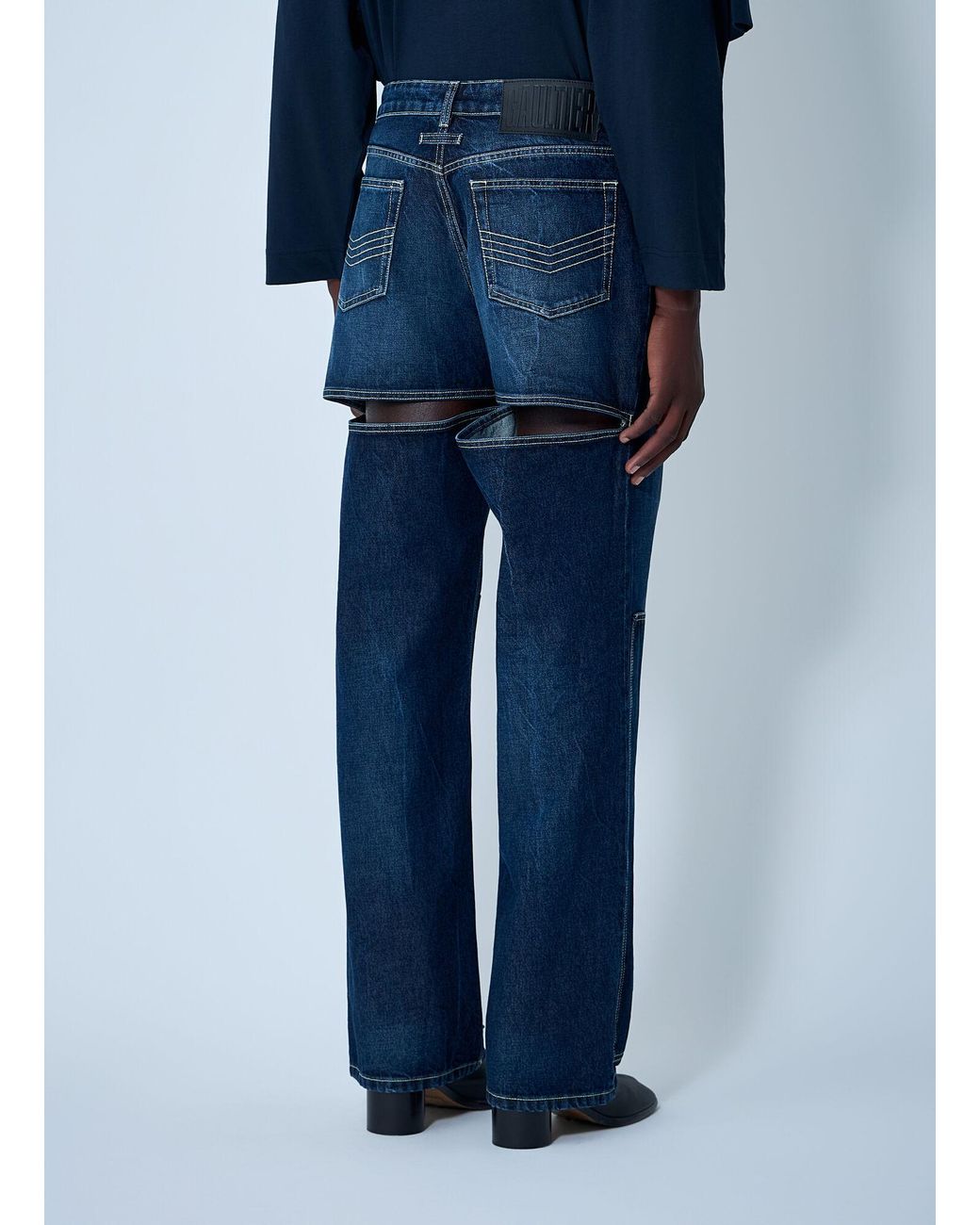 Jean Paul Gaultier Blue The Cut-Out Jeans for men