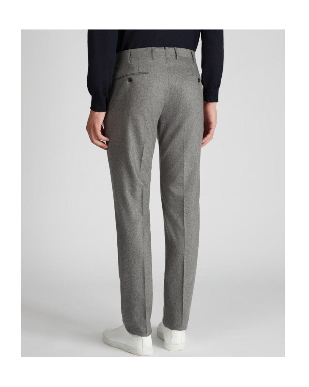 Incotex Gray Pleated Wool-Blend Pants for men