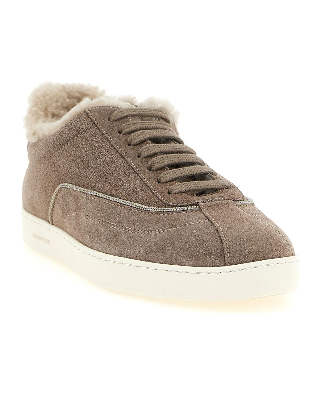 Fabiana Filippi Brown Shearling Lined Low-Top Sneakers