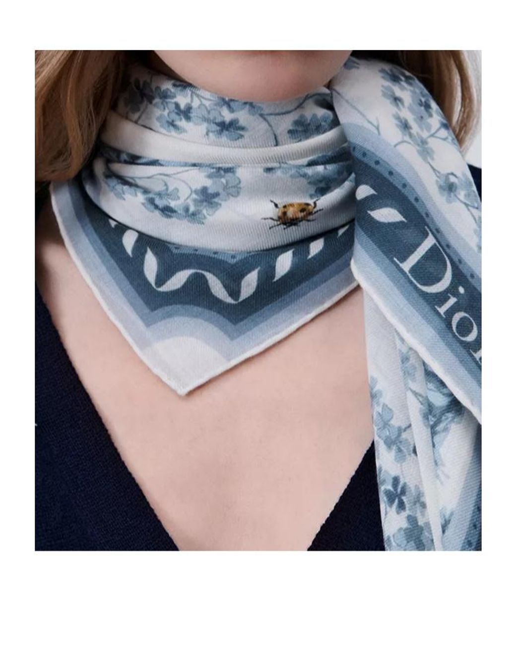 Dior Blue Toile De Jouy Clover Shawl