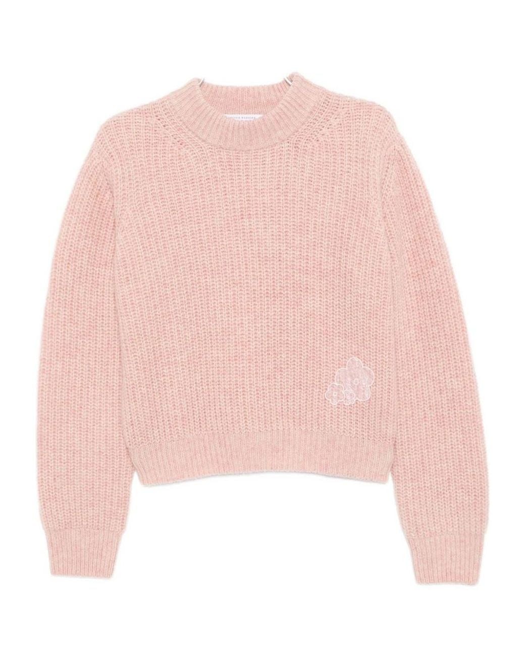 CECILIE BAHNSEN Pink Floral Knit Pullover