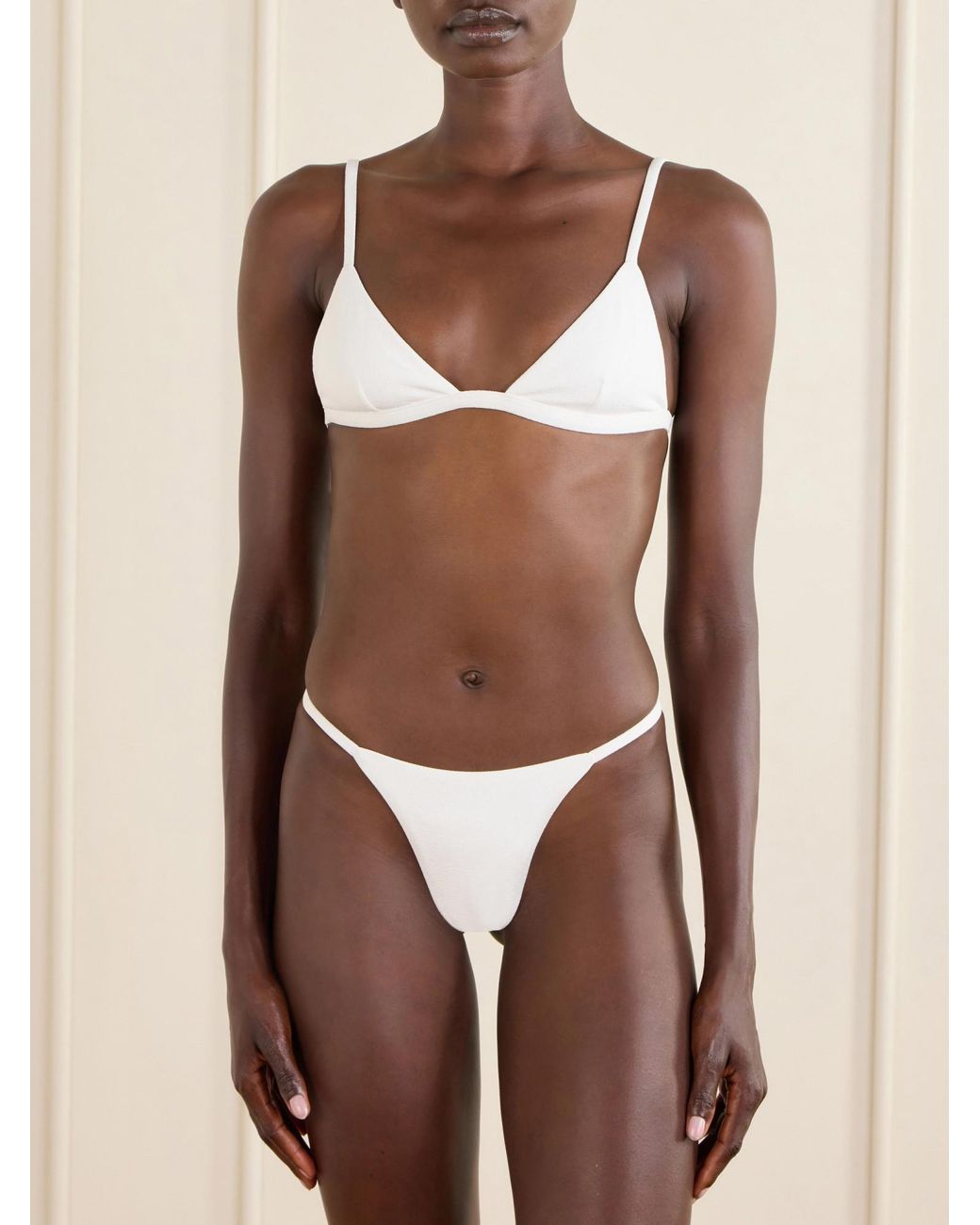 Matteau White Petite Triangle Bikini Top