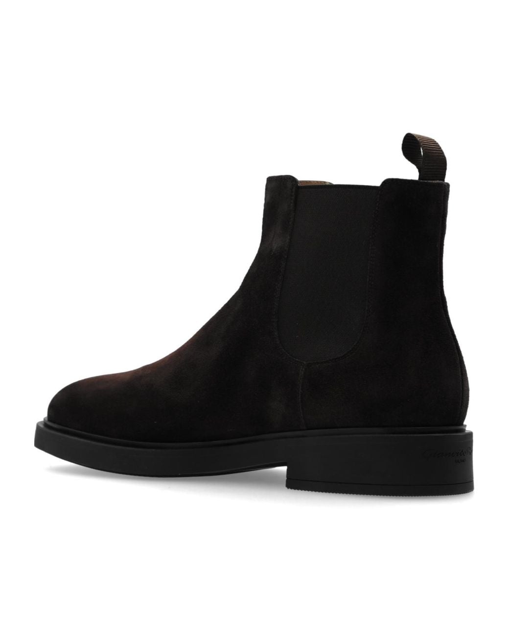 Gianvito Rossi Black Douglas Round Toe Chelsea Boots for men