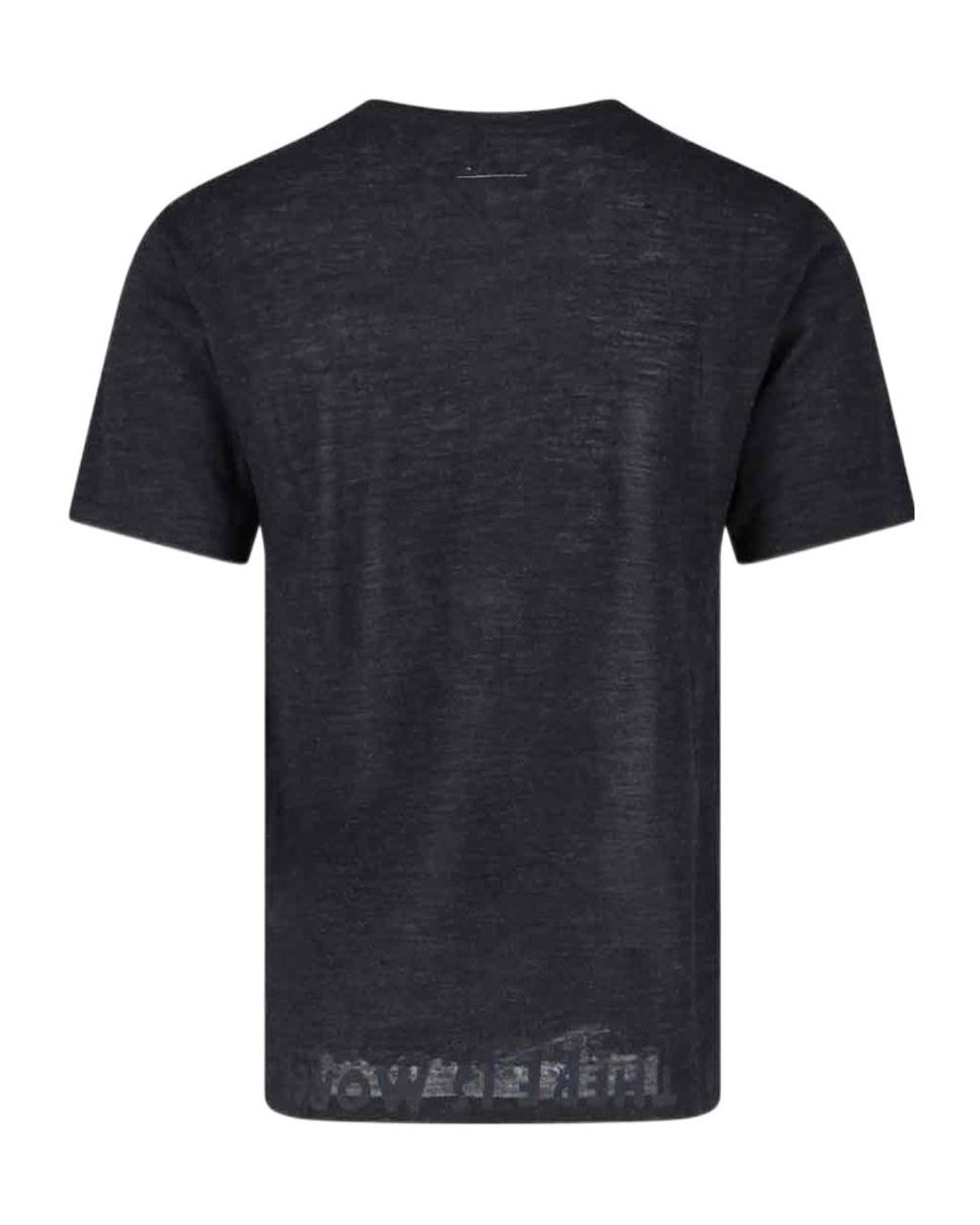 MM6 by Maison Margiela Black Jacquard Printed Crewneck T-Shirt for men