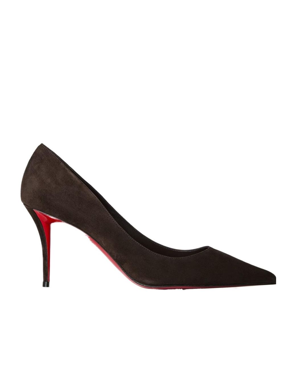 Christian Louboutin Brown Pointed Toe Lacquered Sole Stiletto Court Shoes