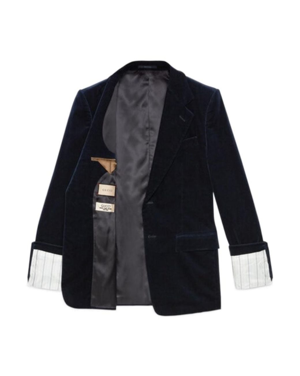 Gucci Blue Stretch Velvet Formal Jacket for men