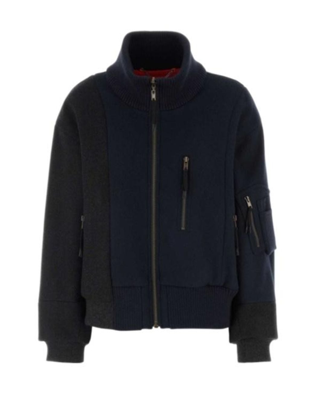 Maison Margiela Blue Spliced Two-Tone Bomber Jacket