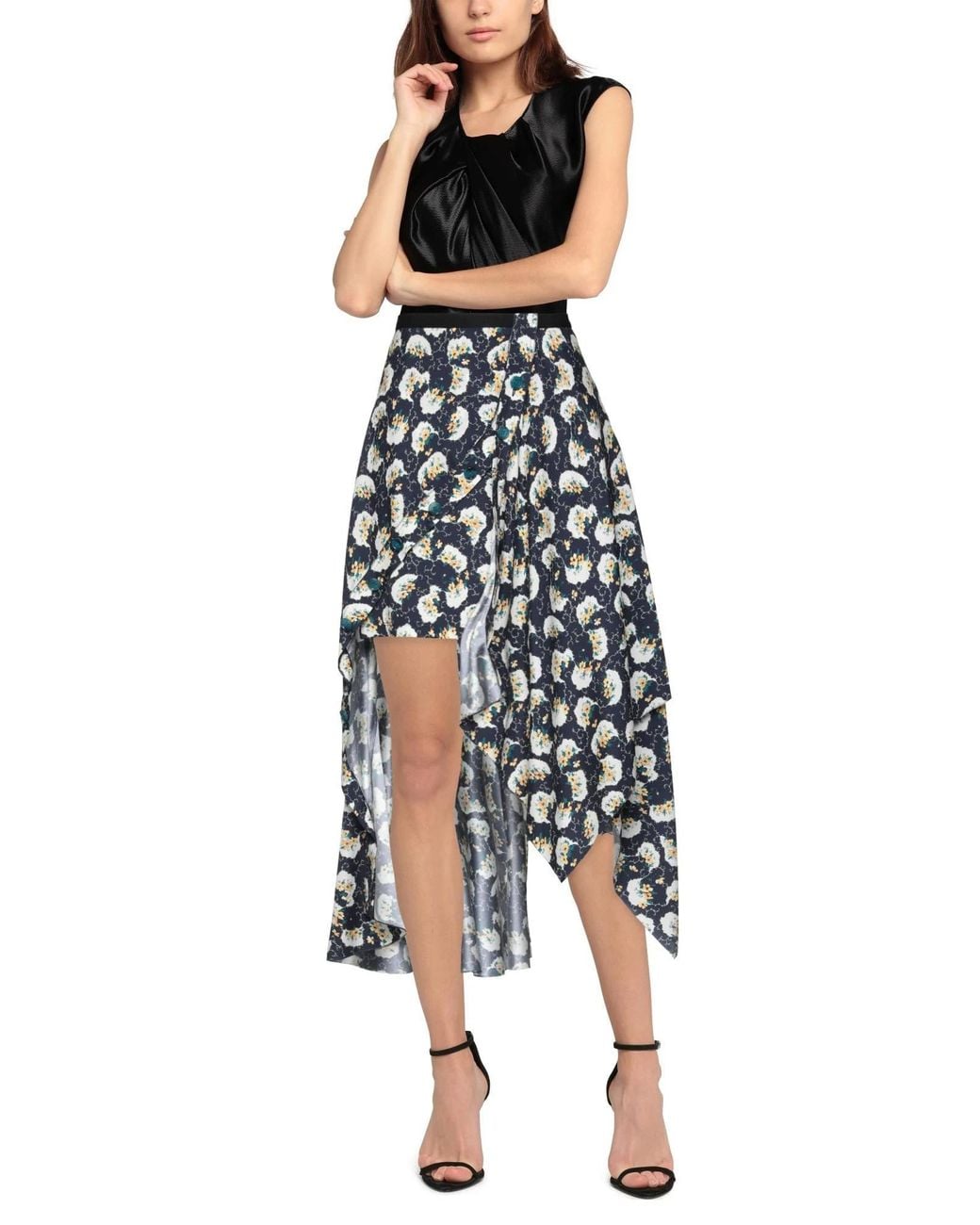 Chloé White Floral Print Midi Skirt
