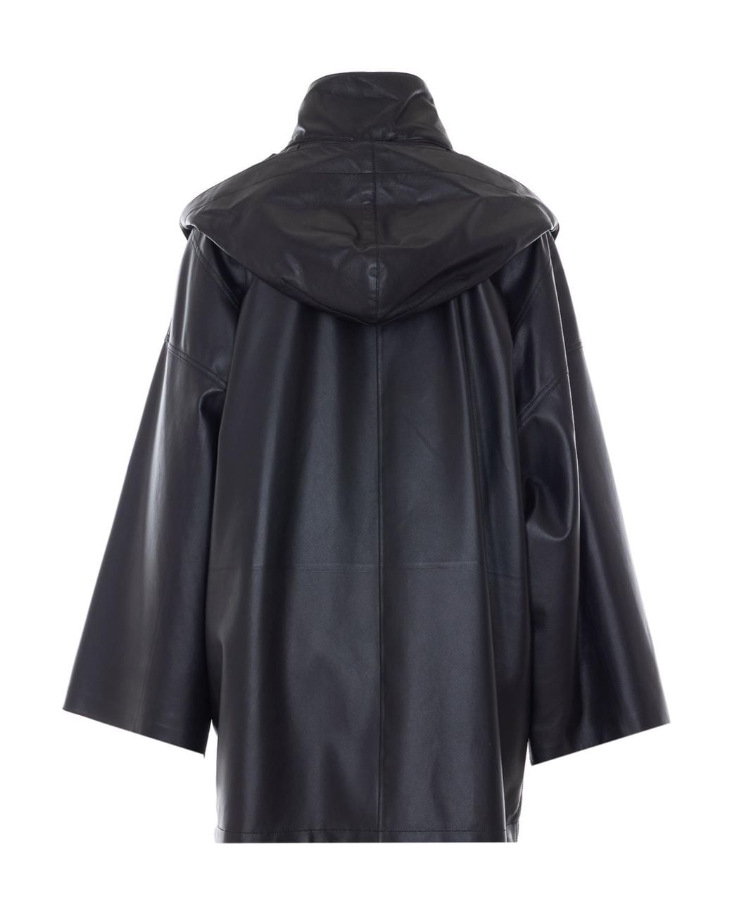 The Row Blue Cassandre Leather Coat