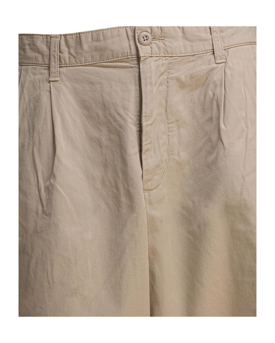 Carhartt Natural Pleated Cotton Trousers for men