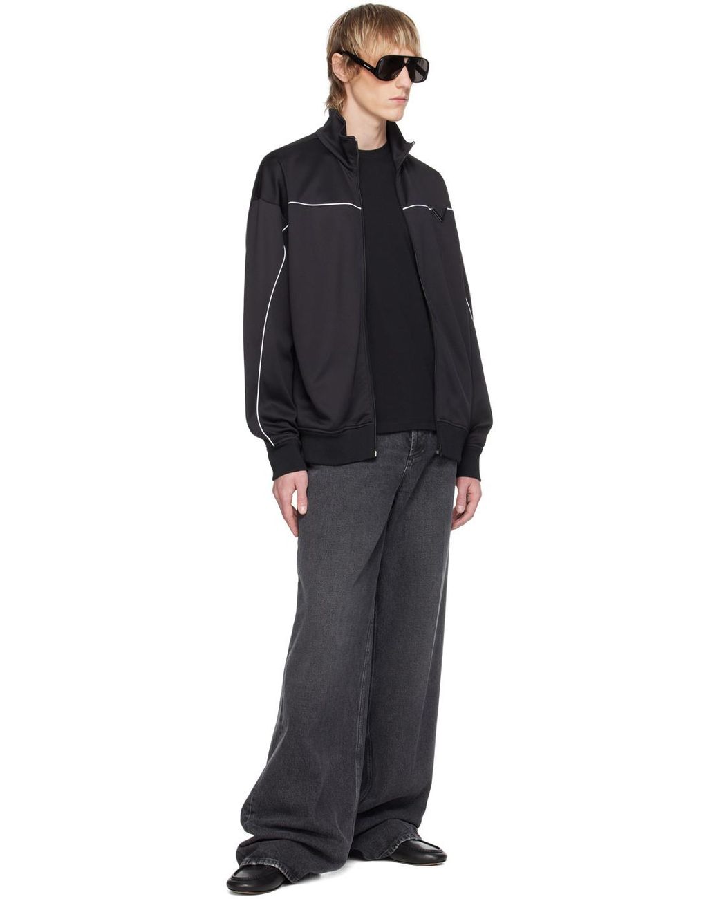 Valentino Black Logo Embroidered Crewneck T-Shirt for men