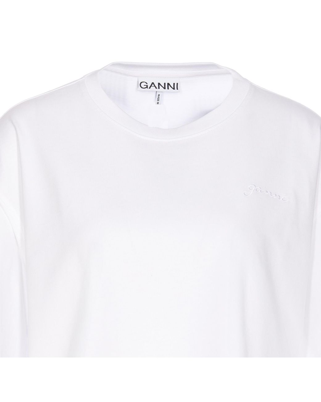 Ganni White T-Shirt With Logo