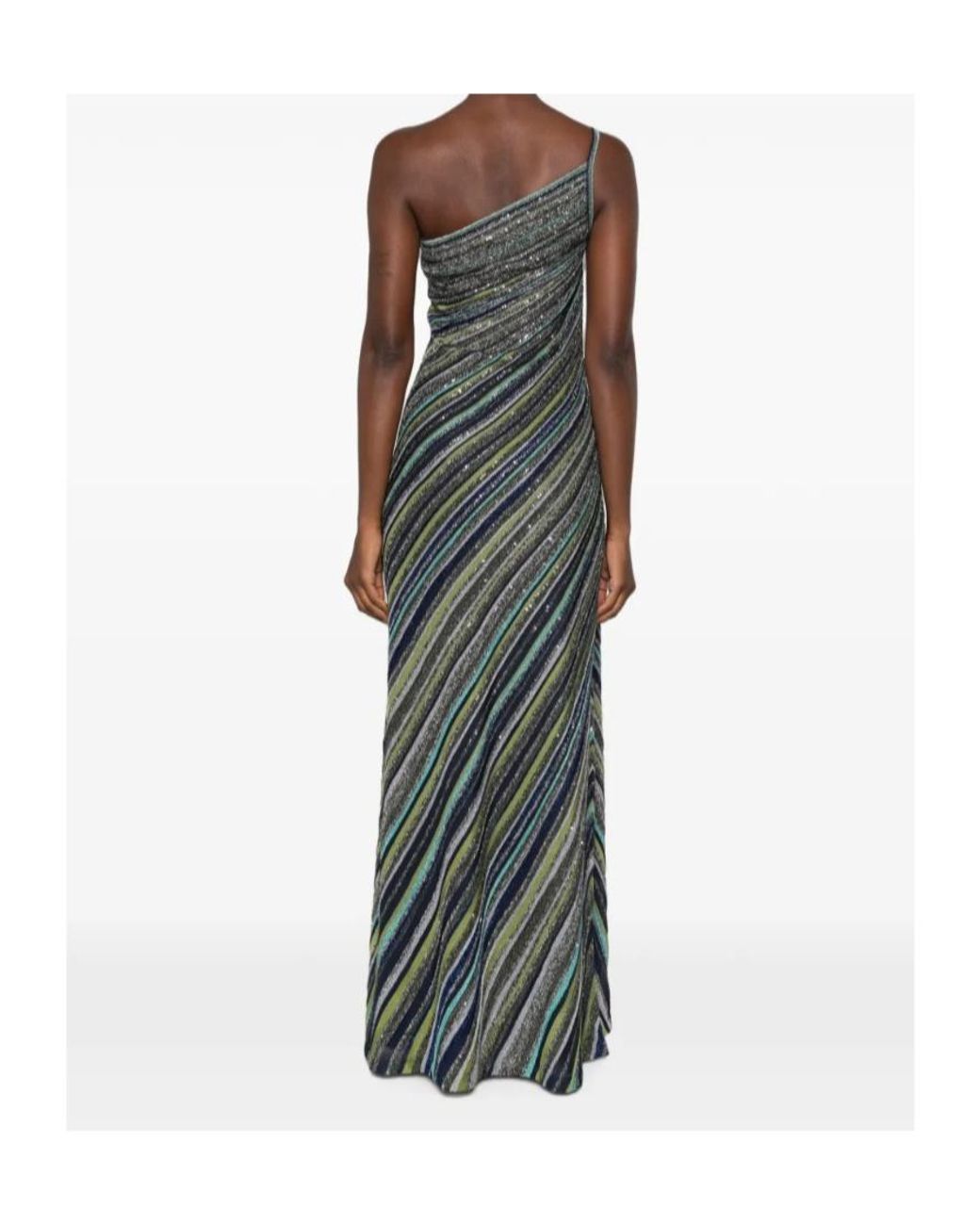 Missoni Green Long Dress With Sequins Viscose