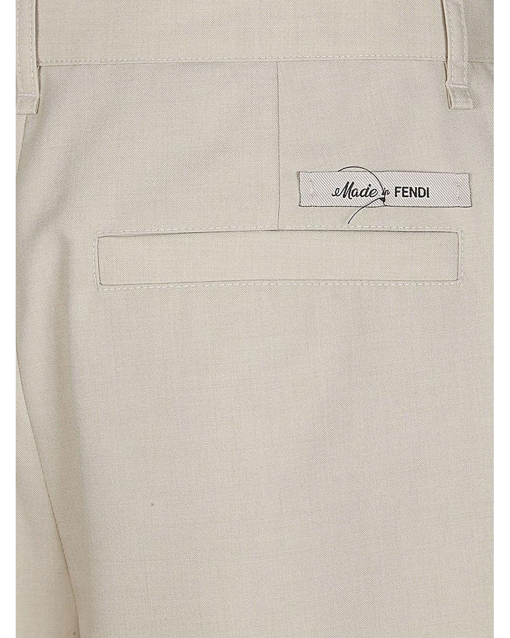 Fendi Natural Logo Patch Bermuda Shorts for men