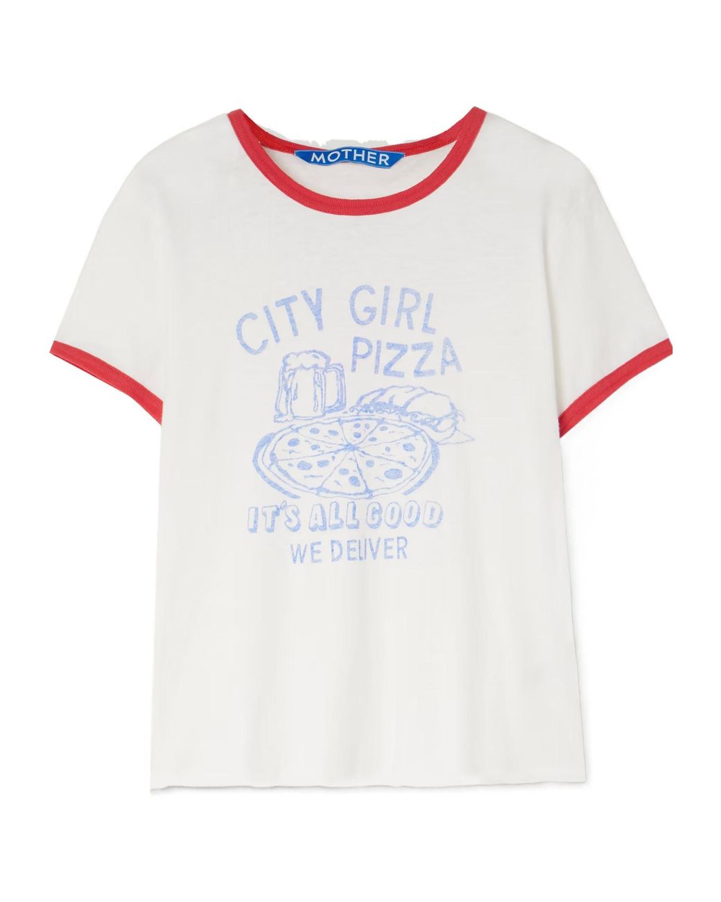 Mother White The Lil Goodie Printed Cotton-Blend Jersey T-Shirt