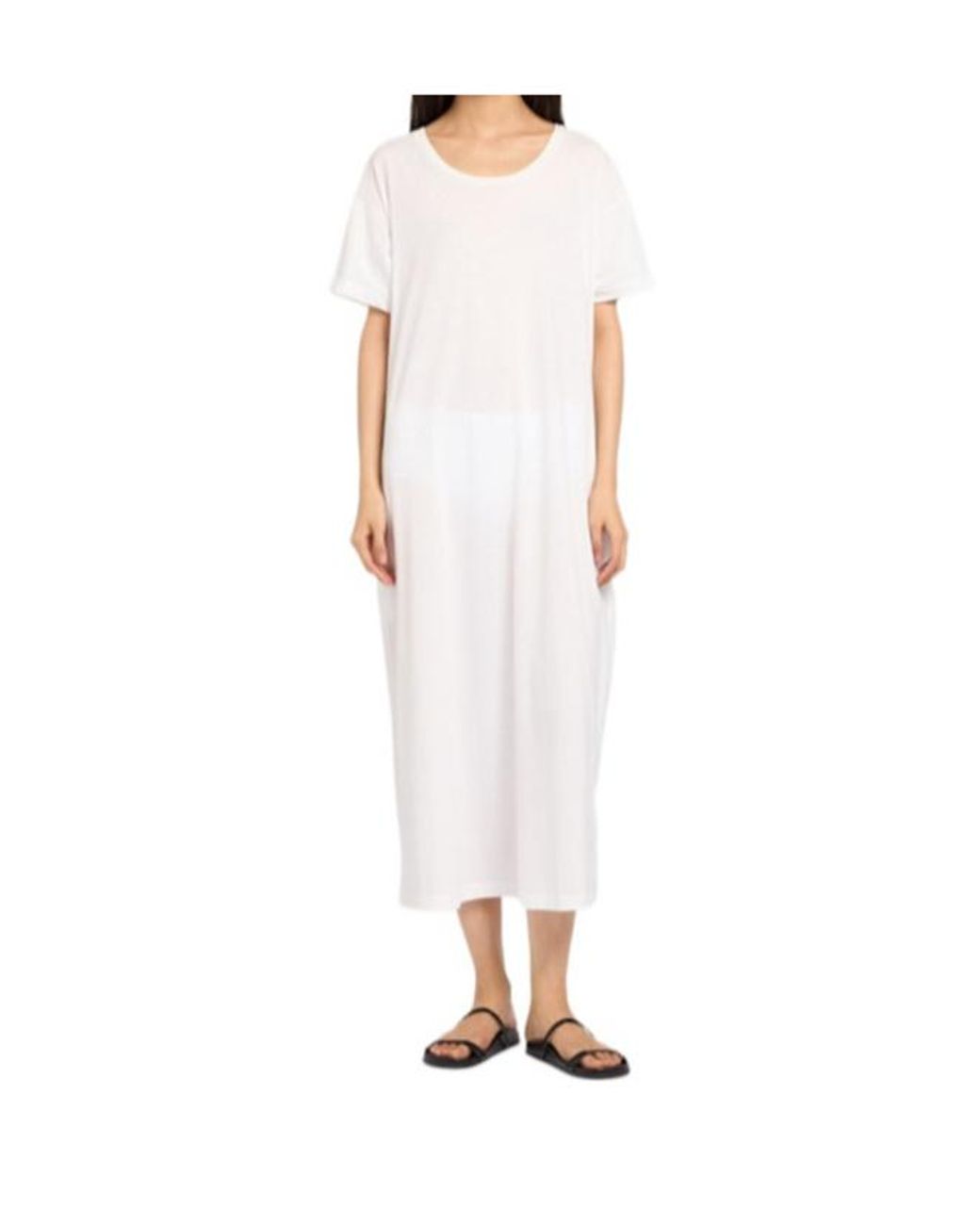 The Row White Rakira Short Sleeve Cotton Midi Dress
