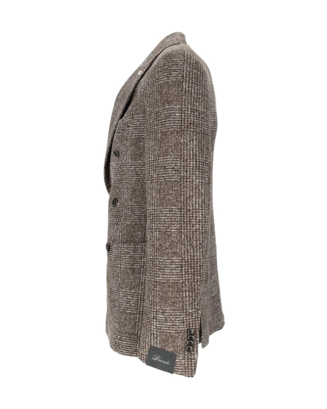 Lubiam Brown Double-Breasted Suit Jacket for men