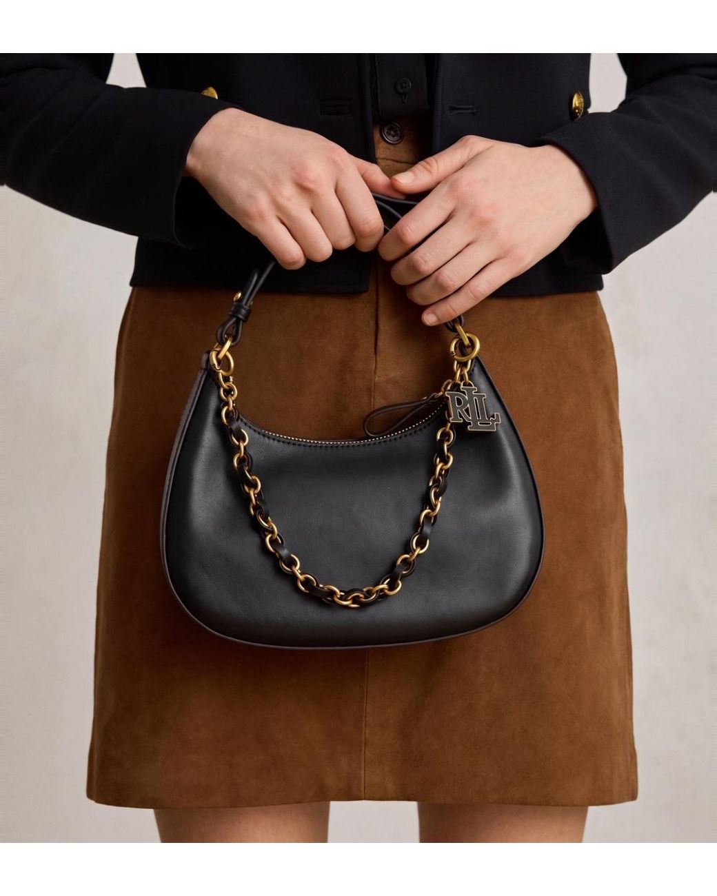 Ralph Lauren Black Marcy Shoulder Bag