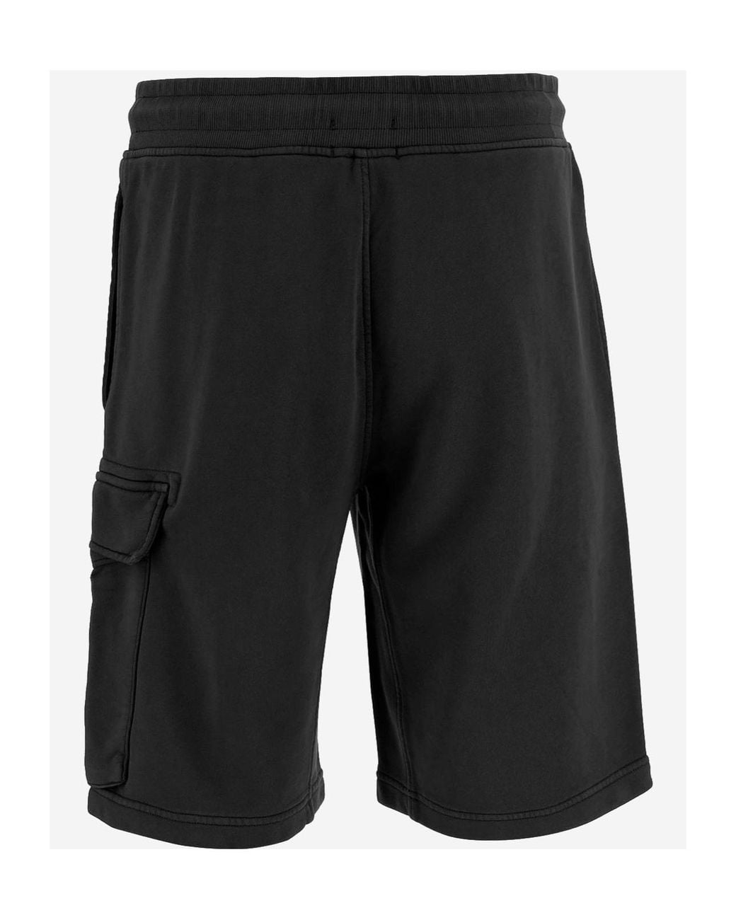 C P Company Black Drawstring Cargo Track Shorts for men